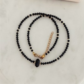 Naszyjnik Czarny Turmalin z Onykem Sopel Grot