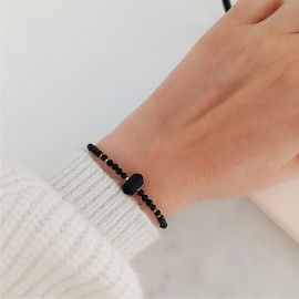 Bransoletka Czarny Turmalin Onyks Sopel