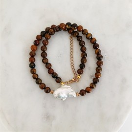 Naszyjnik Tygrysie Oko Perła