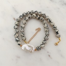 Naszyjnik Perła Jaspis Dalmatyński