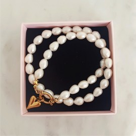 Naszyjnik Serce Perły Naturalne