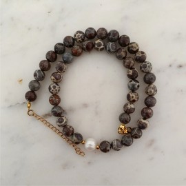 Naszyjnik Jaspis Perła...