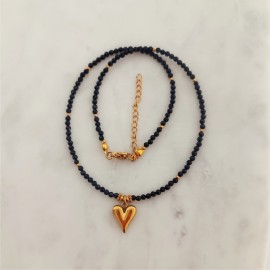 Naszyjnik z Sercem Czarny Turmalin
