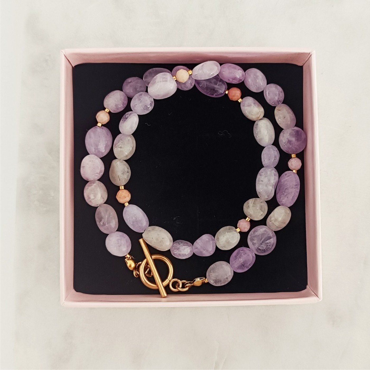 Naszyjnik Ametyst Opal Toggle