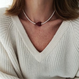 Naszyjnik z Sercem Jaspis...