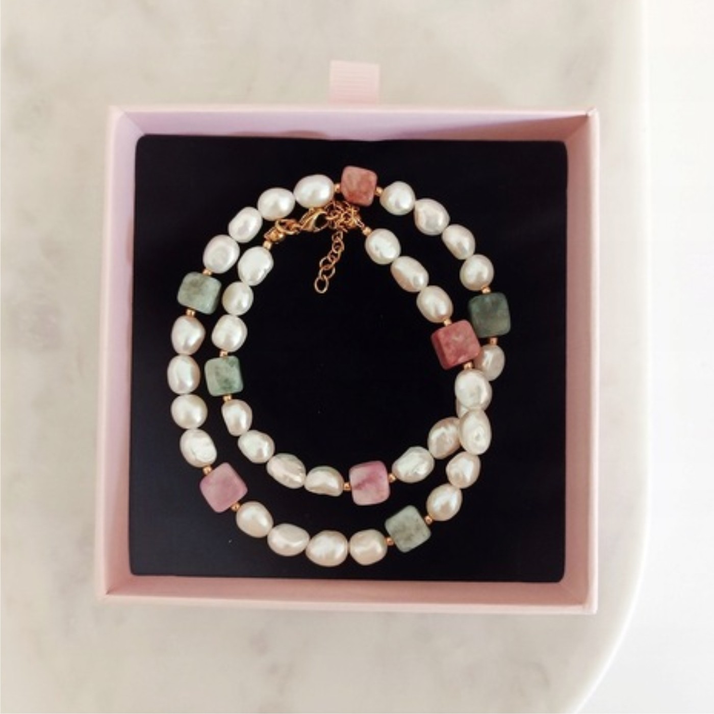 Naszyjnik Perły Agat