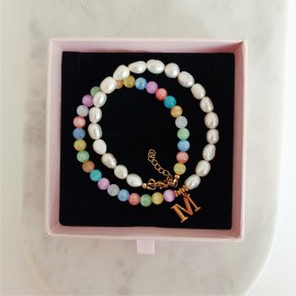 Naszyjnik z literką Perły...