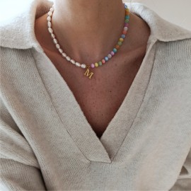 Naszyjnik z literką Perły Selenit