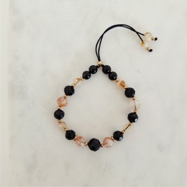 Bransoletka Sznurkowa Czarny Turmalin Cytryn