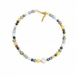 Naszyjnik Jaspis Dalmatyński Perła Hematyt Agat