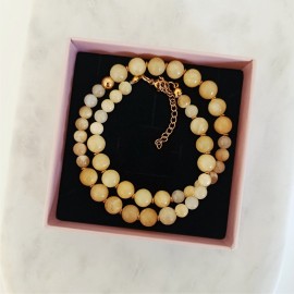 Naszyjnik Zółty Nafryt Hematyt