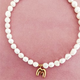 Naszyjnik z Literką dmuchaną Perły