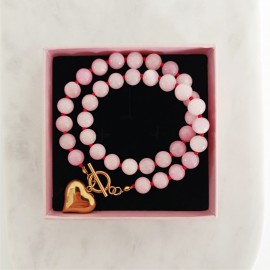 Różowy Naszyjnik z Sercem